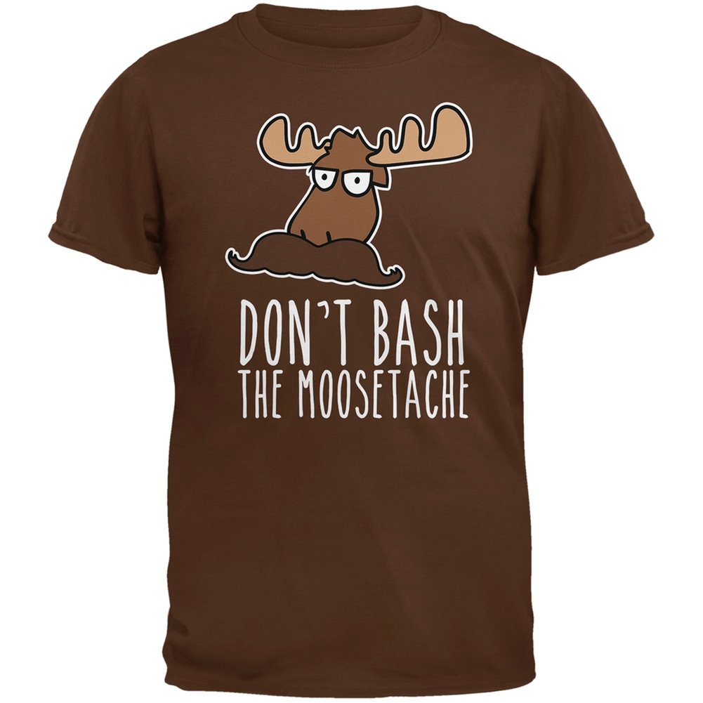 Don't Bash the Moostache Brown Adult Brown T-Shirts