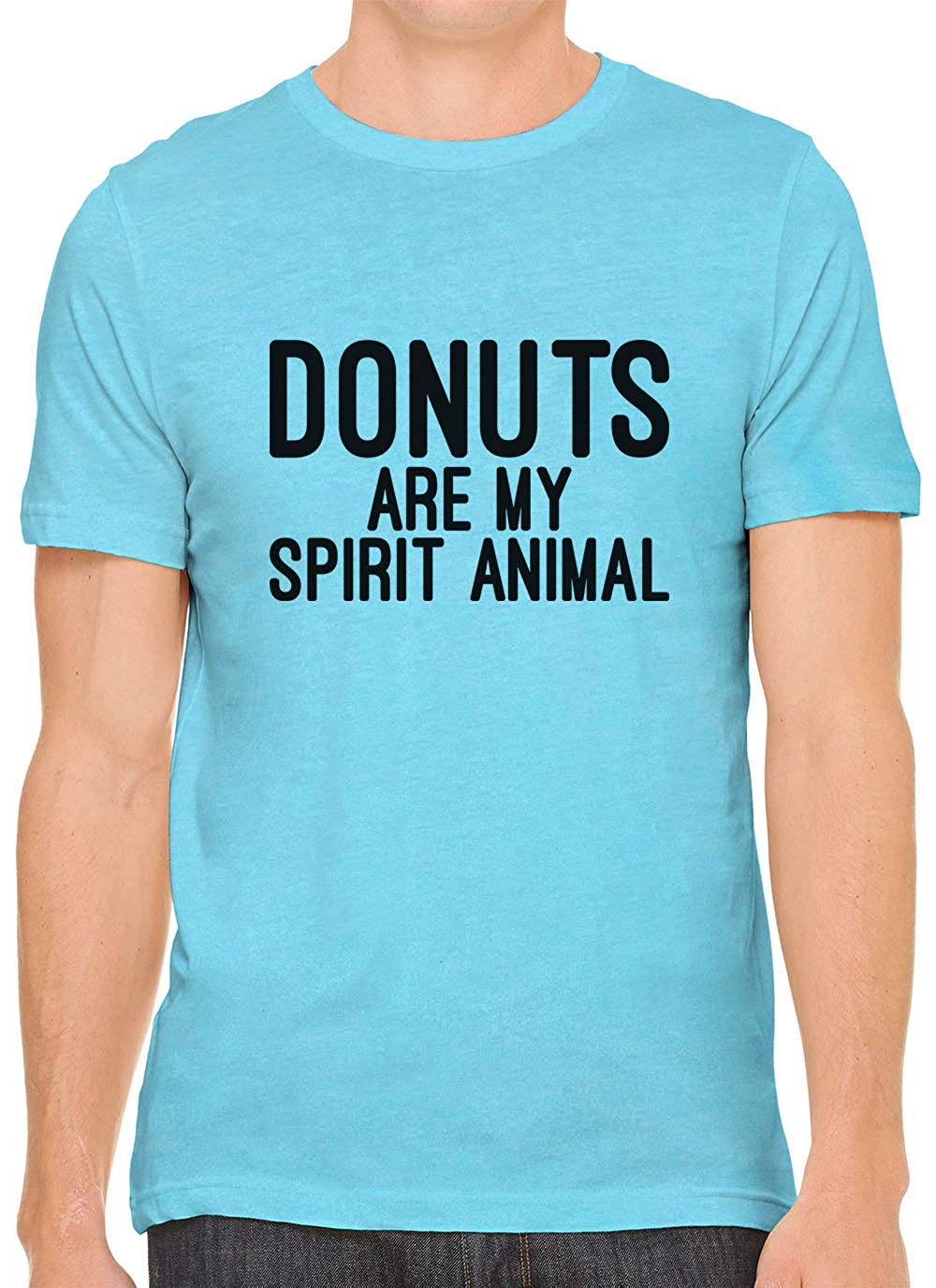 Donuts are My Spirit Animal Cotton Crewneck Men Blue T-Shirts