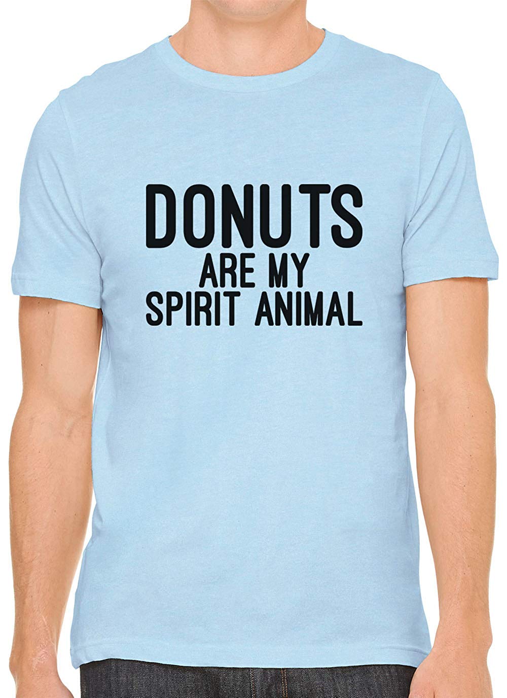 Donuts are My Spirit Animal Cotton Crewneck Men Blue T-Shirts