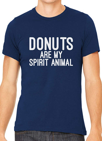 Donuts are My Spirit Animal Cotton Crewneck Men Blue T-Shirts