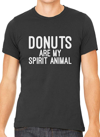 Donuts are My Spirit Animal Cotton Crewneck Men Gray T-Shirts