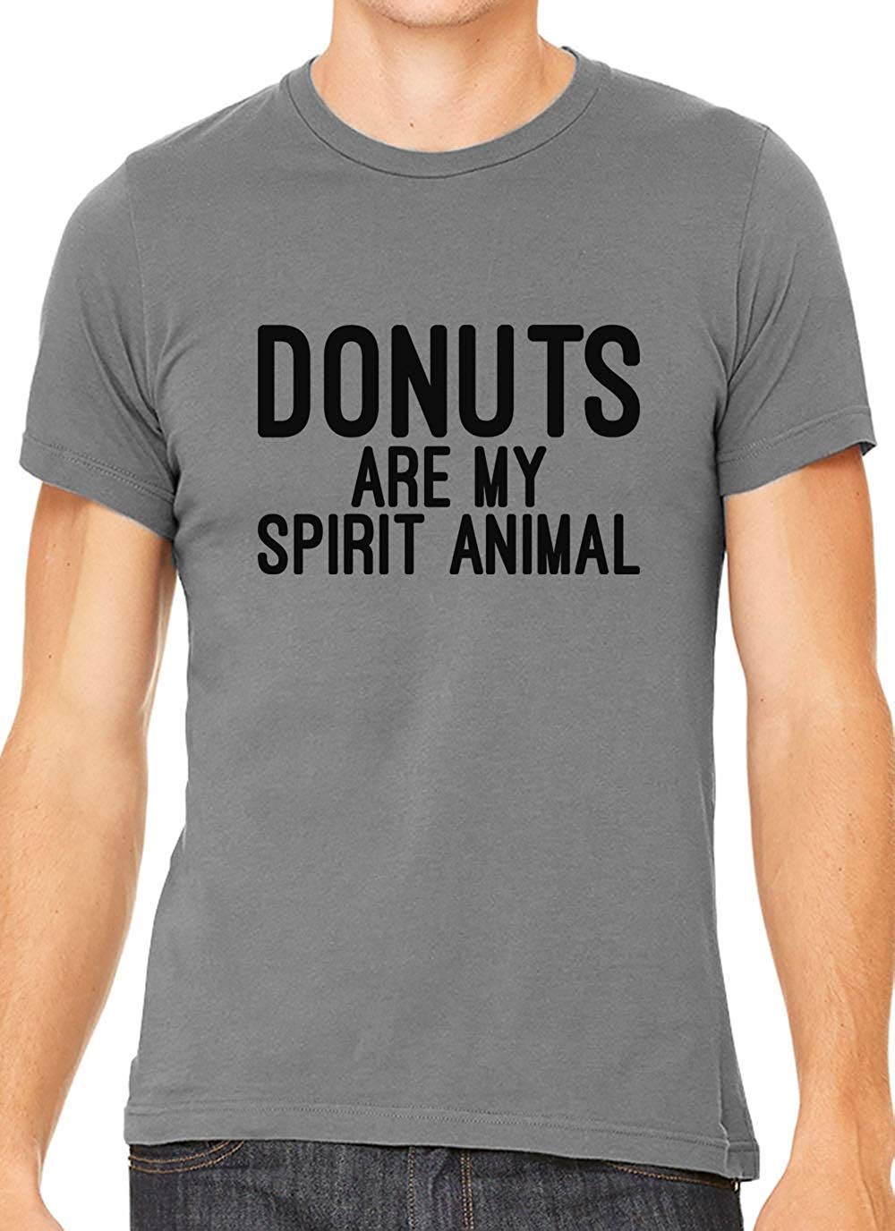 Donuts are My Spirit Animal Cotton Crewneck Men Gray T-Shirts