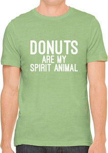 Donuts are My Spirit Animal Cotton Crewneck Men Green T-Shirts