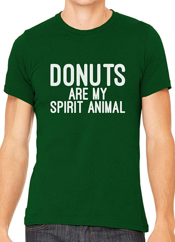 Donuts are My Spirit Animal Cotton Crewneck Men Green T-Shirts