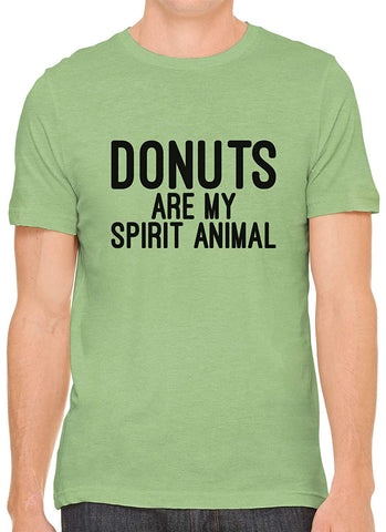 Donuts are My Spirit Animal Cotton Crewneck Men Green T-Shirts