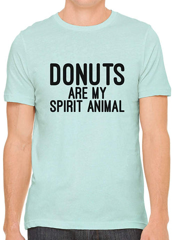 Donuts are My Spirit Animal Cotton Crewneck Men Green T-Shirts