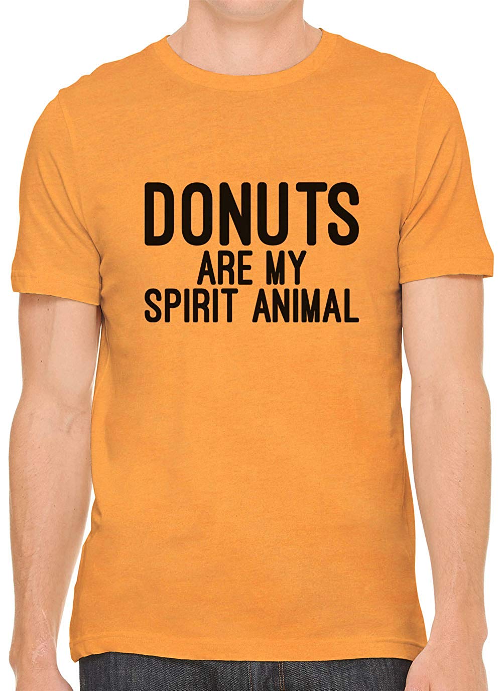 Donuts are My Spirit Animal Cotton Crewneck Men Orange T-Shirts