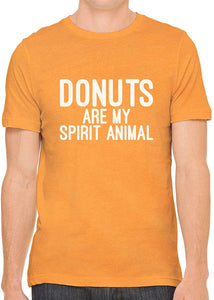 Donuts are My Spirit Animal Cotton Crewneck Men Orange T-Shirts