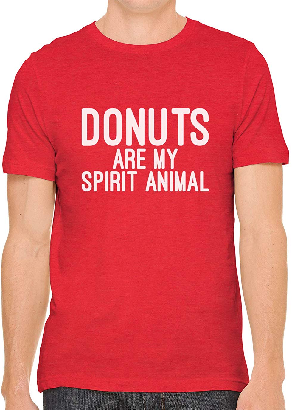 Donuts are My Spirit Animal Cotton Crewneck Men Red T-Shirts