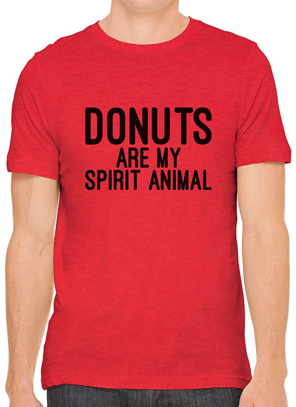 Donuts are My Spirit Animal Cotton Crewneck Men Red T-Shirts