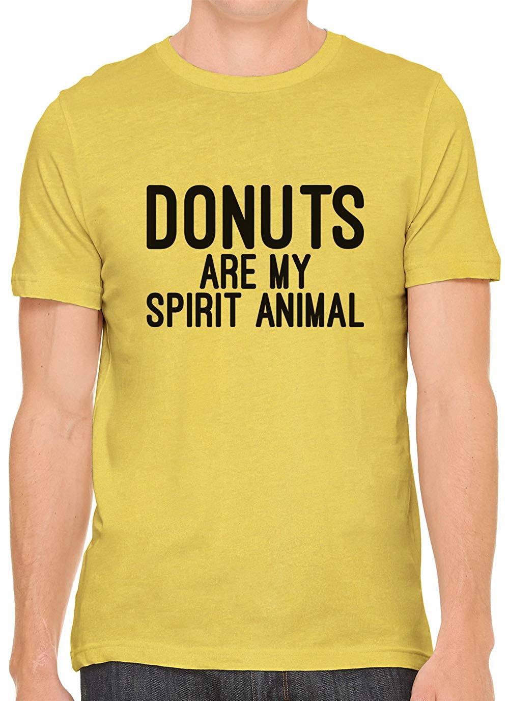 Donuts are My Spirit Animal Cotton Crewneck Men Yellow T-Shirts