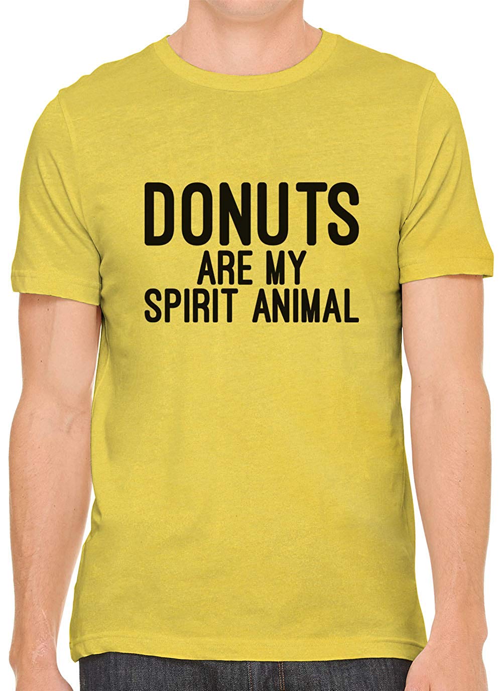 Donuts are My Spirit Animal Cotton Crewneck Men Yellow T-Shirts