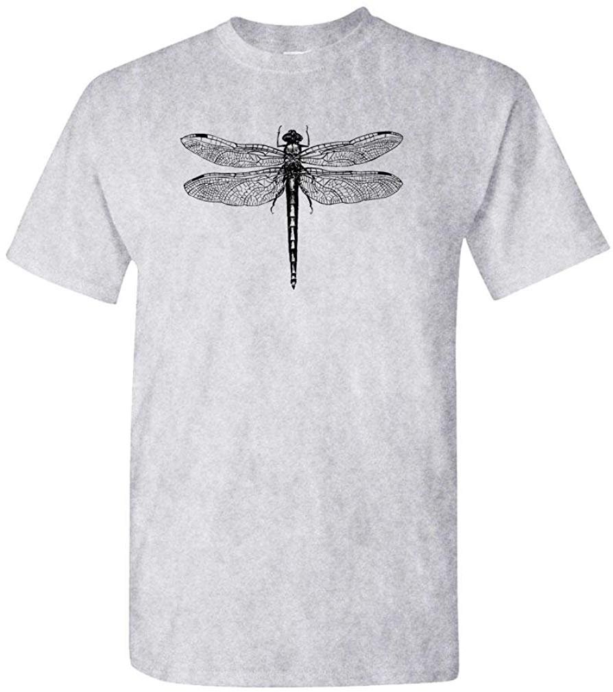 Dragonfly-Mens Cotton Grey T-Shirts