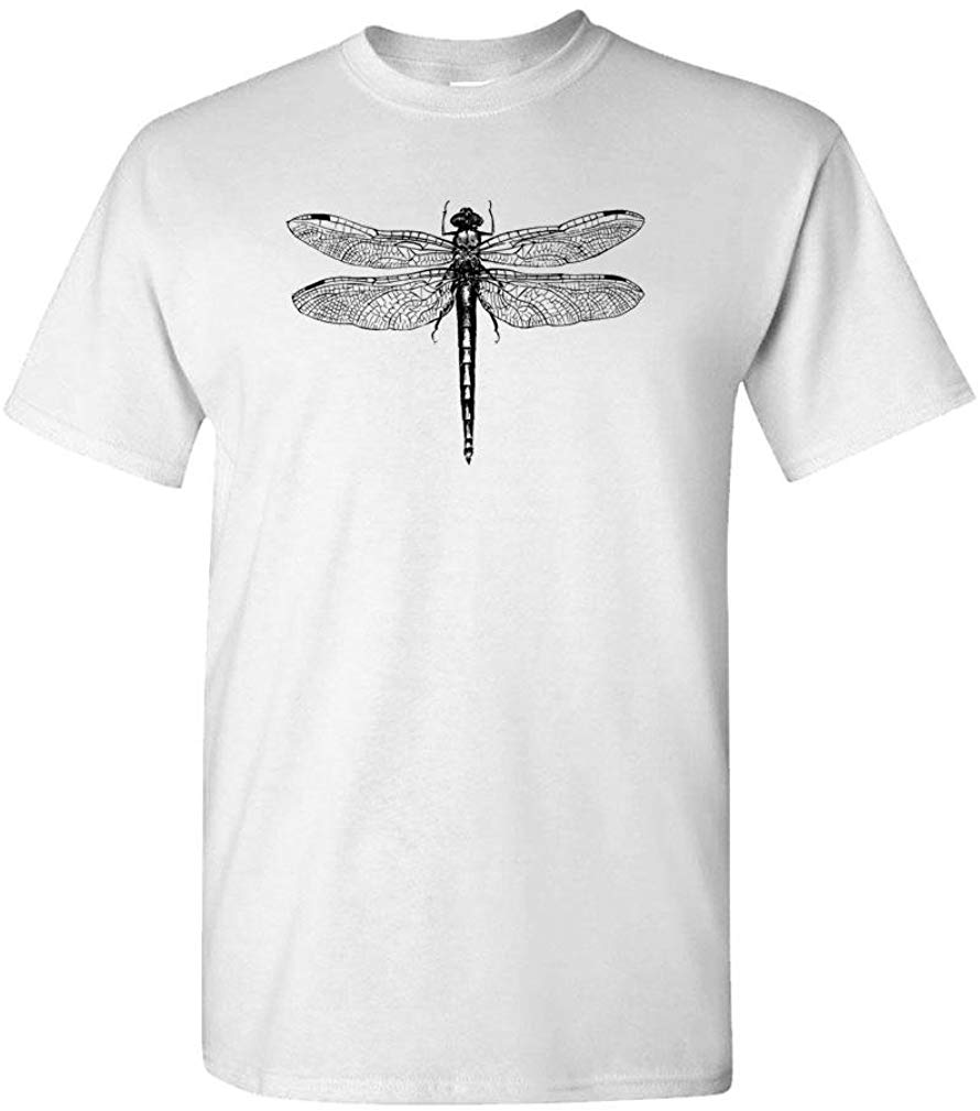 Dragonfly-Mens Cotton White T-Shirts