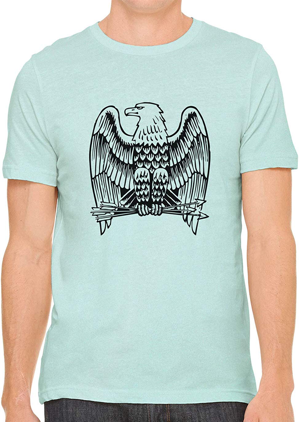 Eagle with Arrows Cotton Crewneck Unisex Green T-Shirts