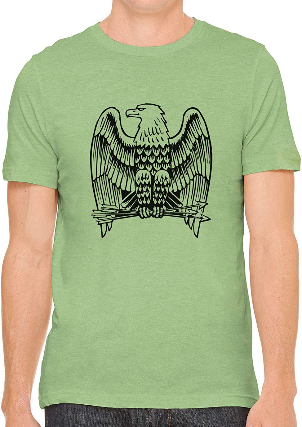 Eagle with Arrows Cotton Crewneck Unisex Green T-Shirts