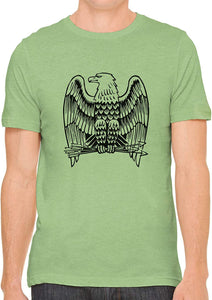 Eagle with Arrows Cotton Crewneck Unisex Green T-Shirts