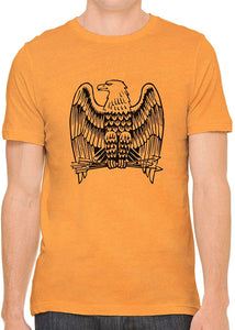 Eagle with Arrows Cotton Crewneck Unisex Orange T-Shirts