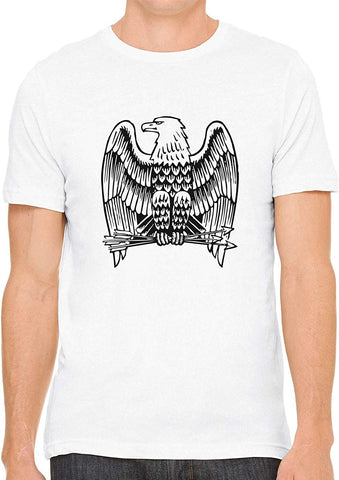 Eagle with Arrows Cotton Crewneck Unisex White T-Shirts