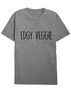 Edgy Veggie Vegan Vegetarian unisex slogan Gray T-Shirts