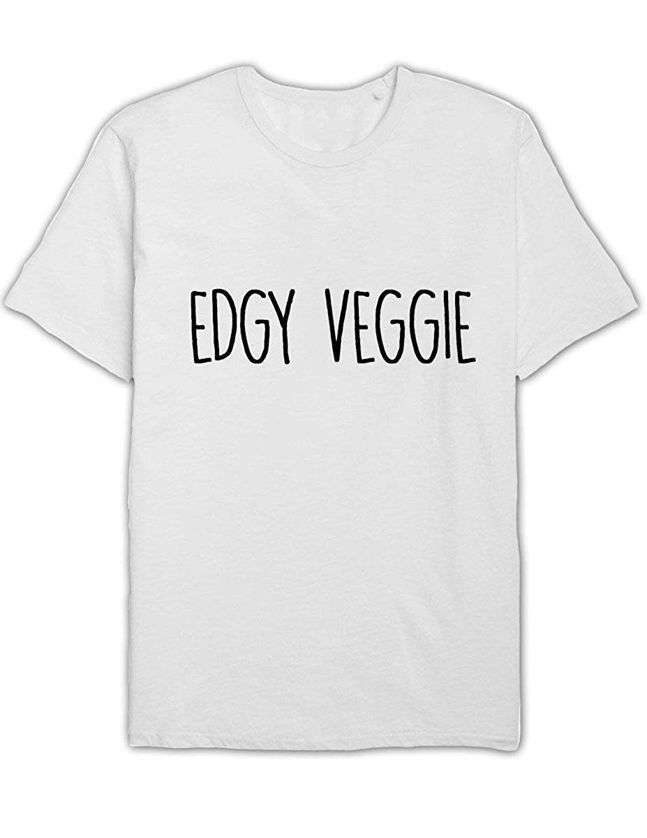 Edgy Veggie Vegan Vegetarian unisex slogan White T-Shirts