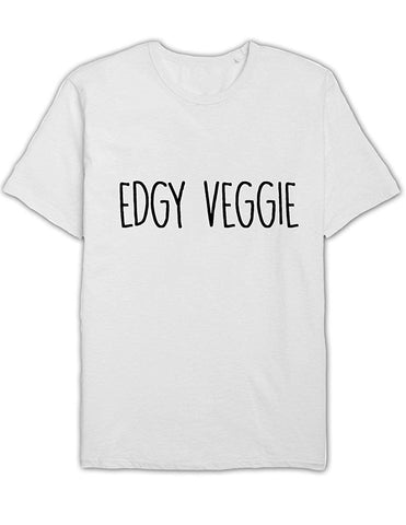 Edgy Veggie Vegan Vegetarian unisex slogan White T-Shirts