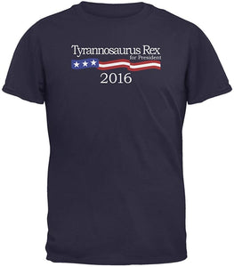 Election 2016 T-Rex President Logo Funny Adult Navy T-Shirts