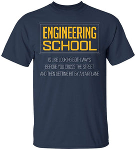 Engineering School Define N-Funny Engineer Navy T-Shirts