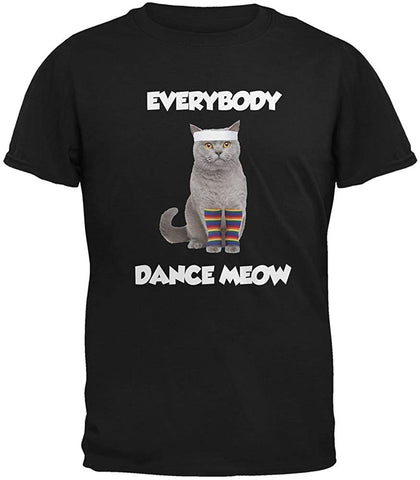 Everybody Dance Meow Adult Black T-Shirts