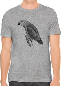 Exotic Grey Parrot Cotton Crewneck Unisex Gray T-Shirts