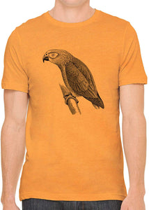 Exotic Grey Parrot Cotton Crewneck Unisex Orange T-Shirts