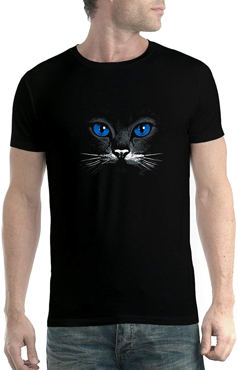 Eyes Cat Animals Men New Black T-Shirts