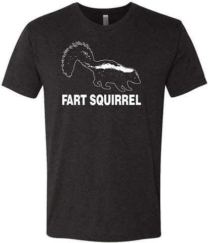 Fart Squirrel-Skunk Animal-Mens Cotton Black T-Shirts