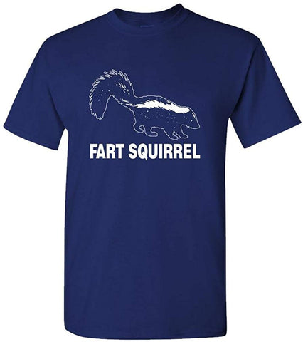 Fart Squirrel-Skunk Animal-Mens Cotton Navy T-Shirts