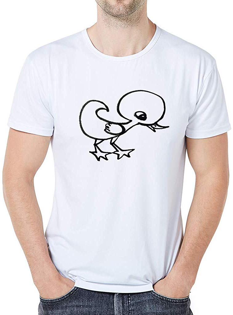 Fashion Cartoon Animal Short Sleeve Cotton Top White T-Shirts