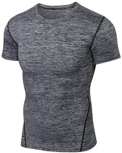 Fashion Solid Short Sleeve O-Neck Tops Gray T-Shirts