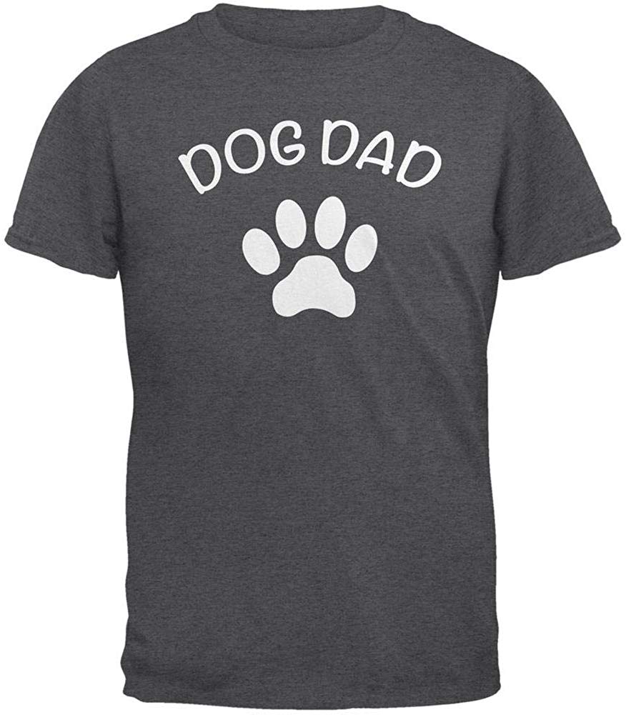 Father's Day Dog Dad Dark Heather Adult Grey T-Shirts