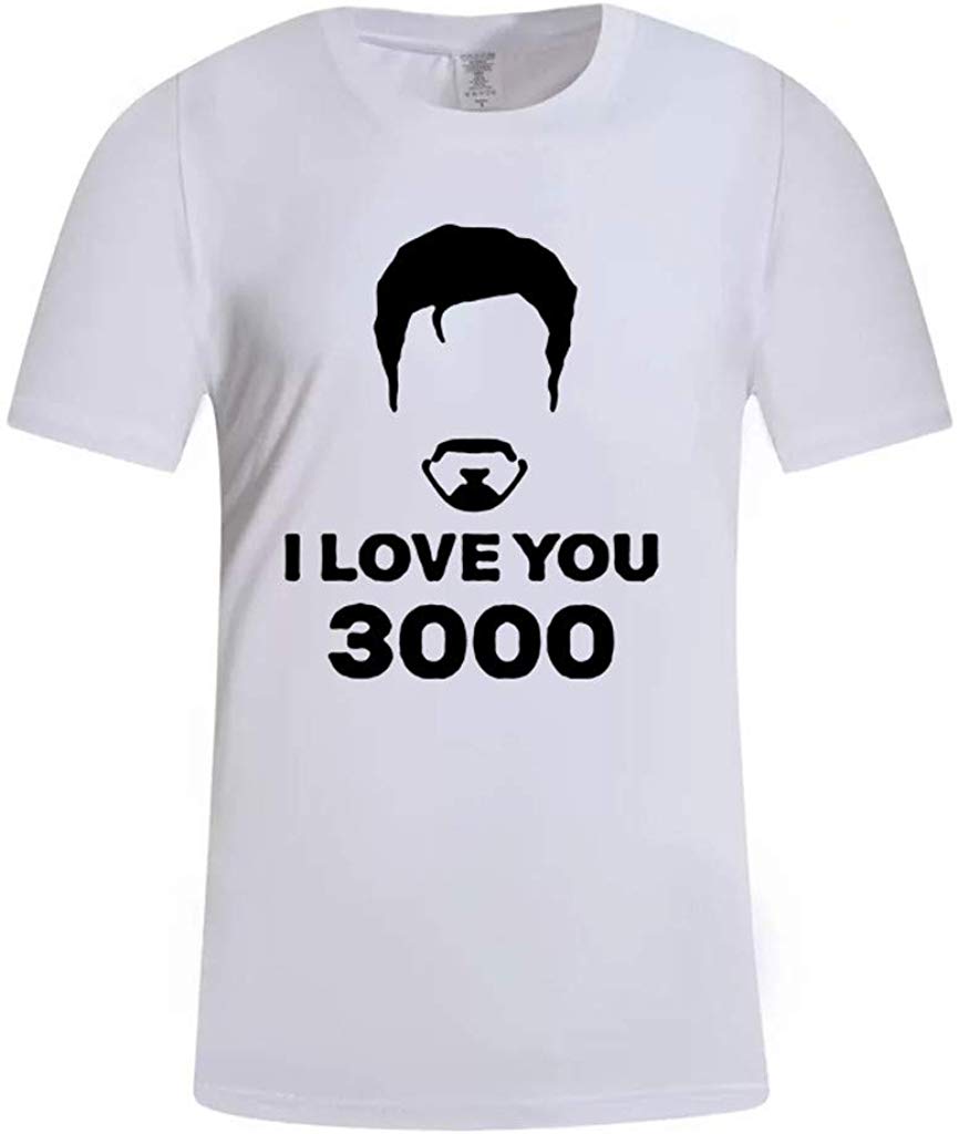 Father's Day Men's Summer Short Sleeve Gift for DAD I Love You 3000 Tops Black T-Shirts