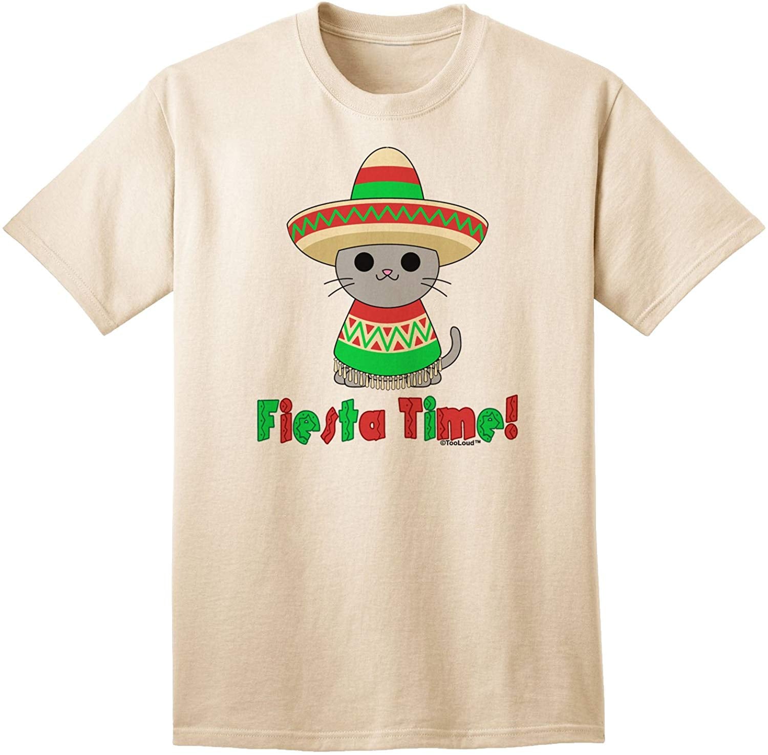 Fiesta Time-Cute Sombrero Cat Adult Nature T-Shirts