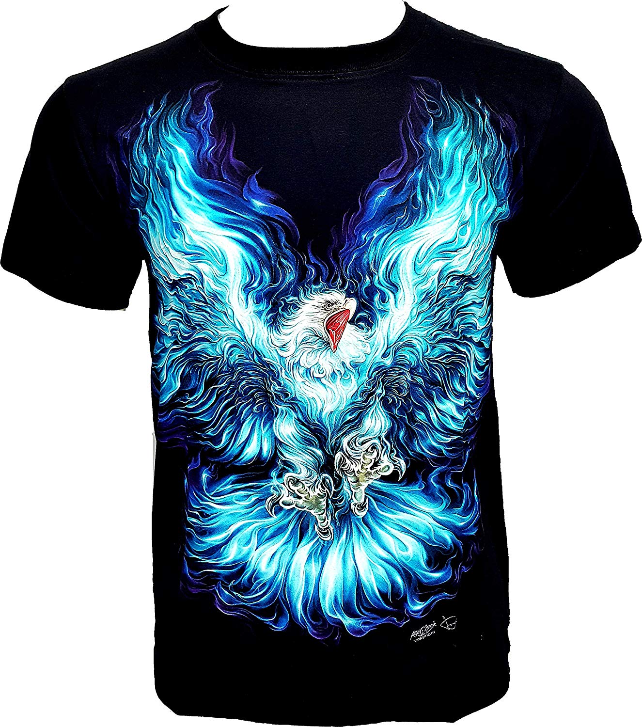 Fire Eagle Men's Glow in The Dark Black T-Shirts