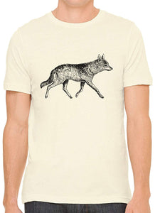 Fox Trotting Cotton Crewneck Men Nature T-Shirts