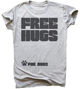 Free Hugs for Dogs Funny Design Men's Extra Large Gray Gray T-Shirts