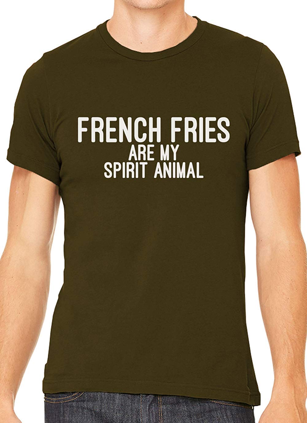 French Fries are My Spirit Animal Cotton Men Brown T-Shirts