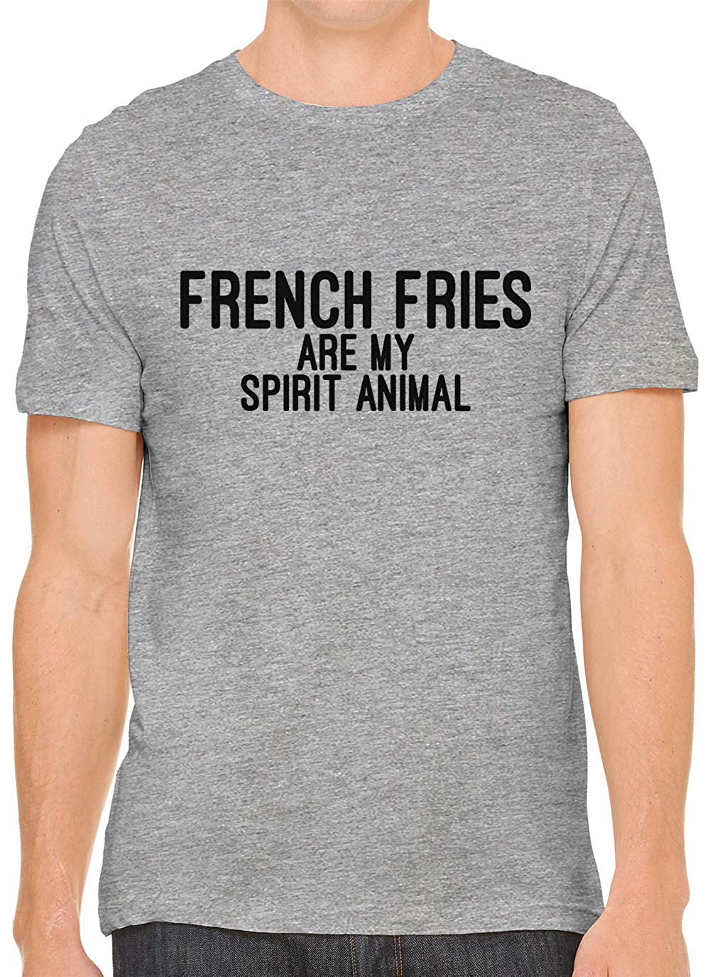 French Fries are My Spirit Animal Cotton Men Gray T-Shirts