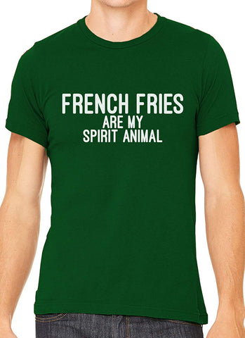 French Fries are My Spirit Animal Cotton Men Green T-Shirts