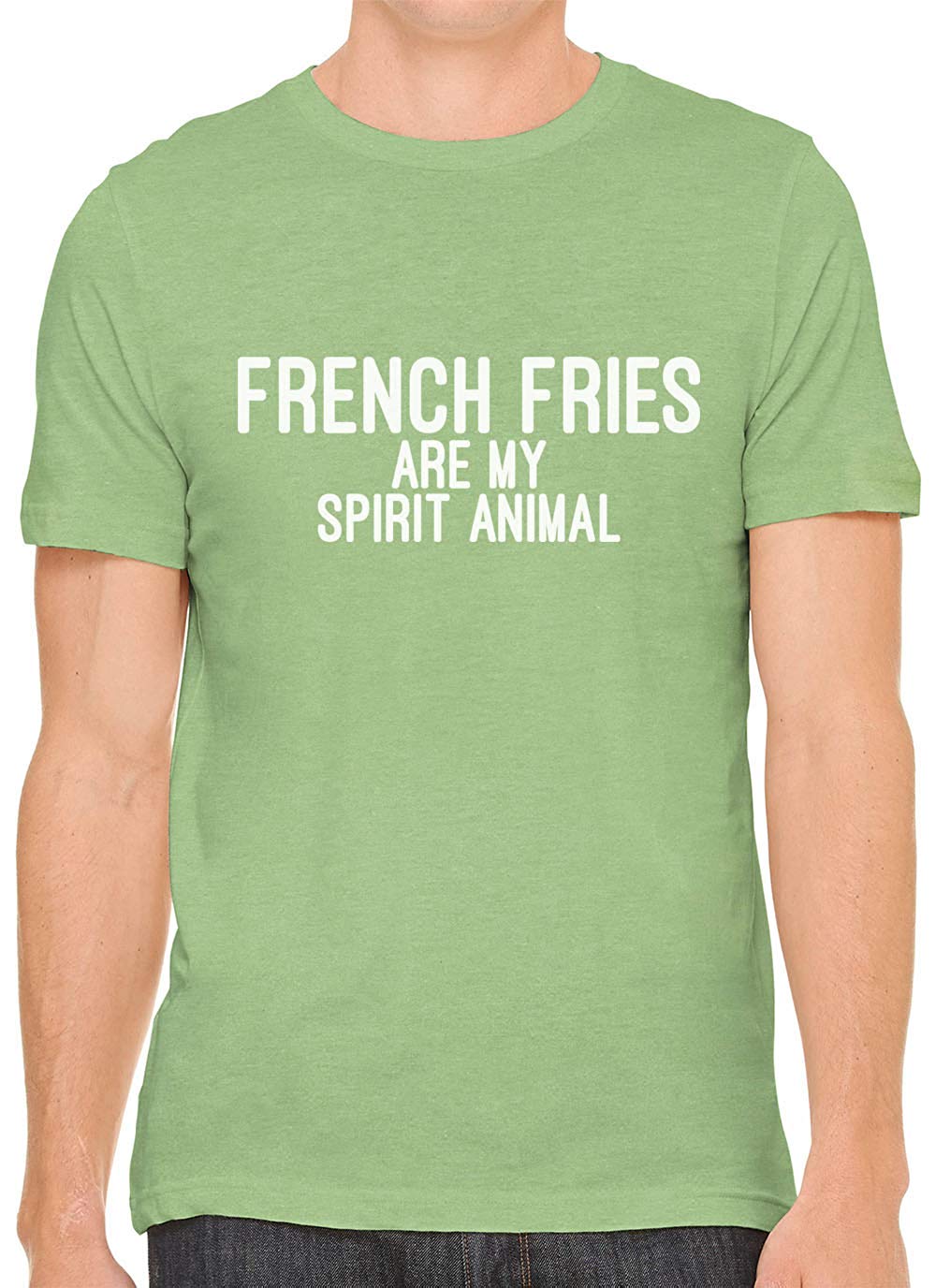 French Fries are My Spirit Animal Cotton Men Green T-Shirts