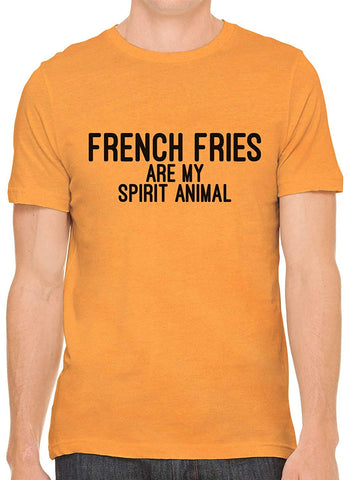 French Fries are My Spirit Animal Cotton Men Orange T-Shirts