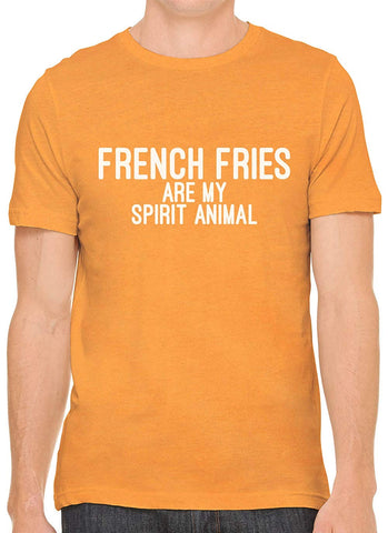 French Fries are My Spirit Animal Cotton Men Orange T-Shirts