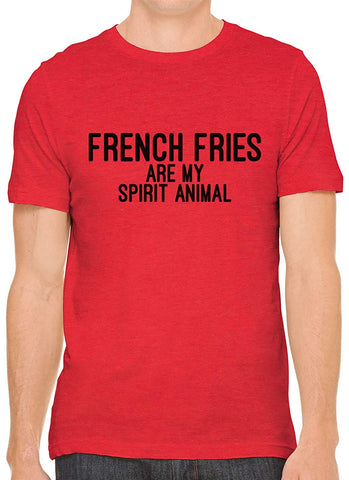 French Fries are My Spirit Animal Cotton Men Red T-Shirts