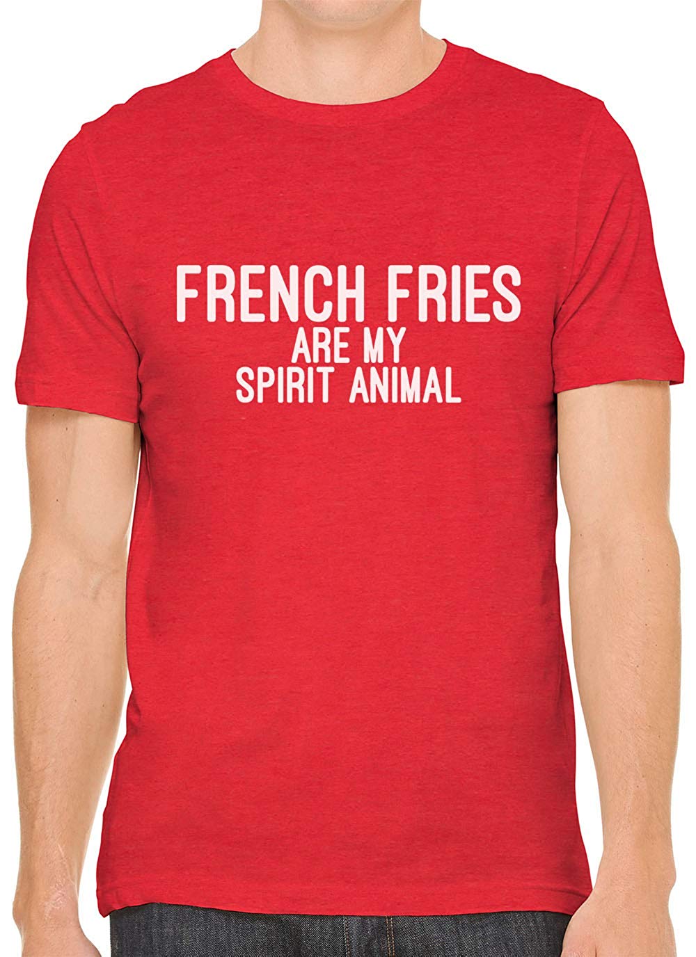 French Fries are My Spirit Animal Cotton Men Red T-Shirts